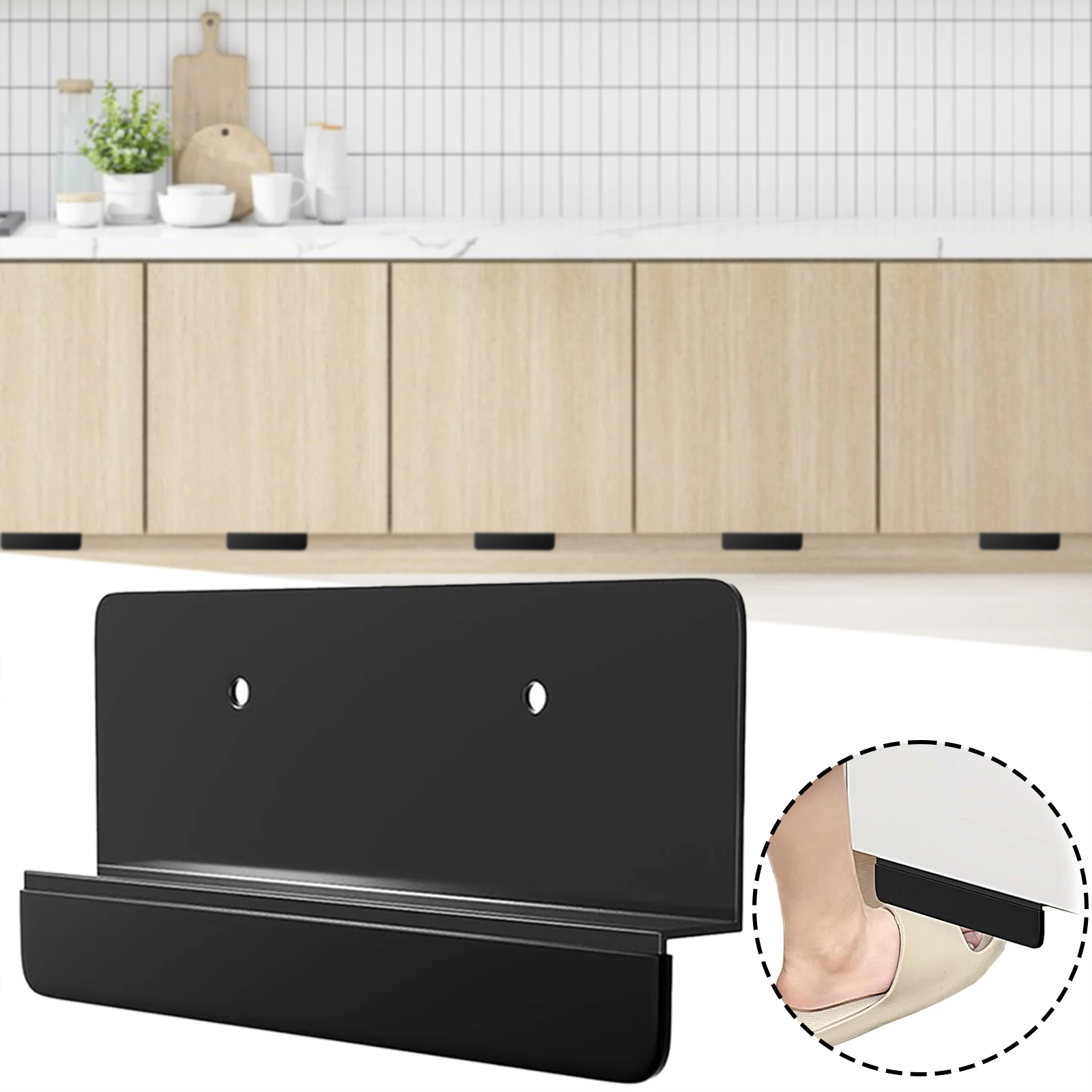 

Handless Drawer Opening Foot Handle Easy Installation Garbage Drawer Foot Pull Handle For Garbage Drawer