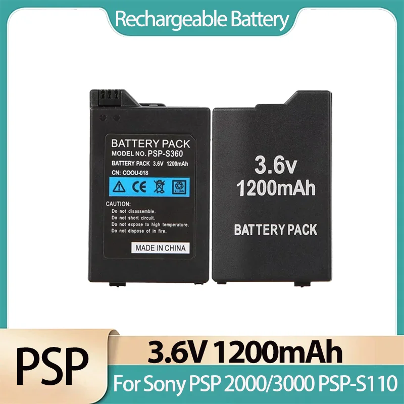 Batterie PSP 3.6V 1200mAh Batteries au Lithium rechargeables remplacement pour Sony PSP2000 PSP3000 PSP-S110 batterie de manette de jeu