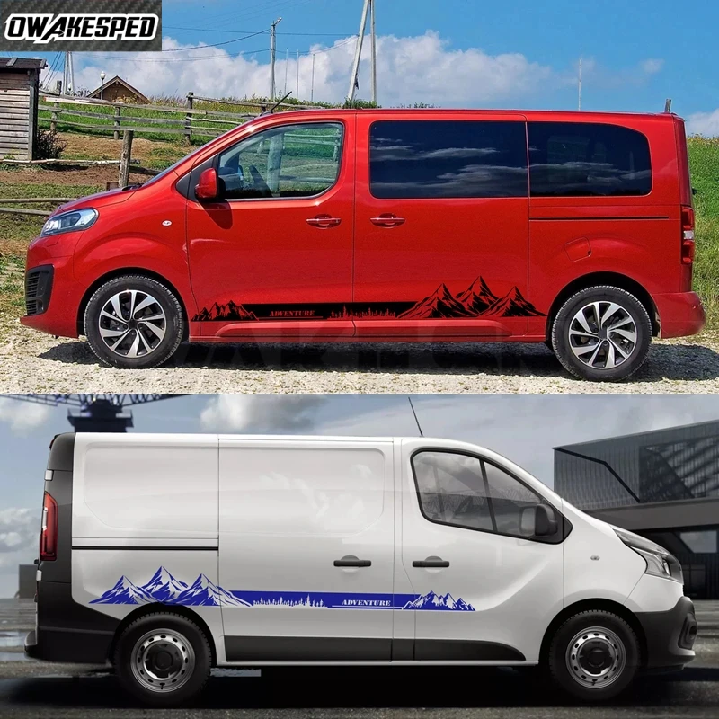 For Renault Ducato Master NIssan Volkswagen T4T5T6 Opel Peugeot BOXER L1L2L3 Camper Van Mountain Stickers Car Body Vinyl Decals