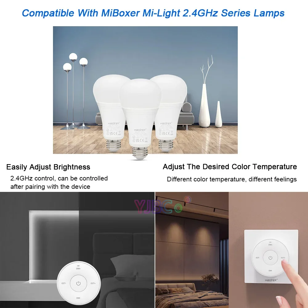 MiBoxer 86 sty temperatura di colore CCT 2.4G RF Mini telecomando singolo colore regolare lampadina a LED Dimmer interruttore Dimmer Controller di