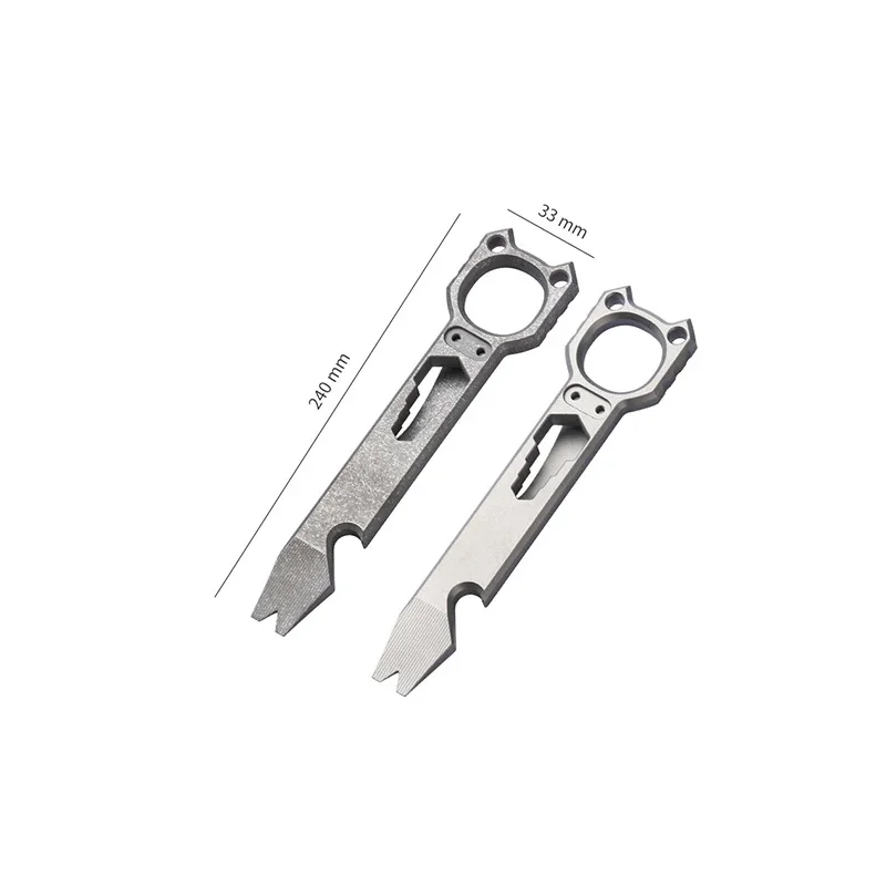 Titanium Alloy Outdoor Multifunctional Pry Bar Portable Bottle Opener Wrench EDC Small Tool
