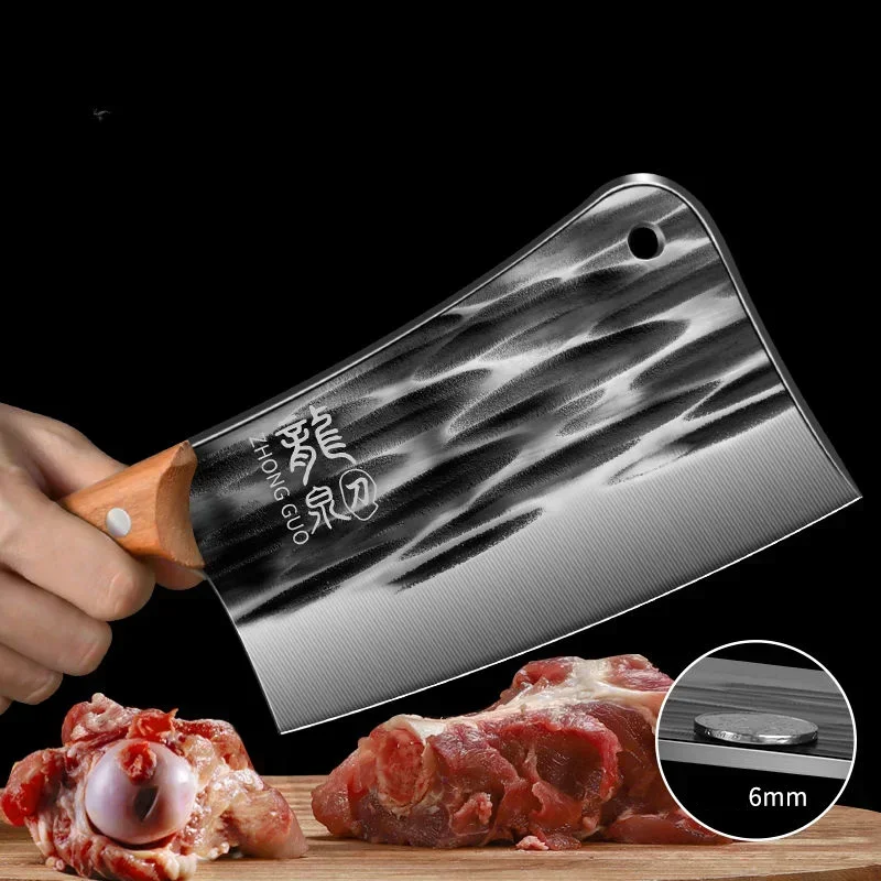 Stainless steel kitchen knife thickened forging bone knife household sharp carving knife cutting bone knife kitchen utensils