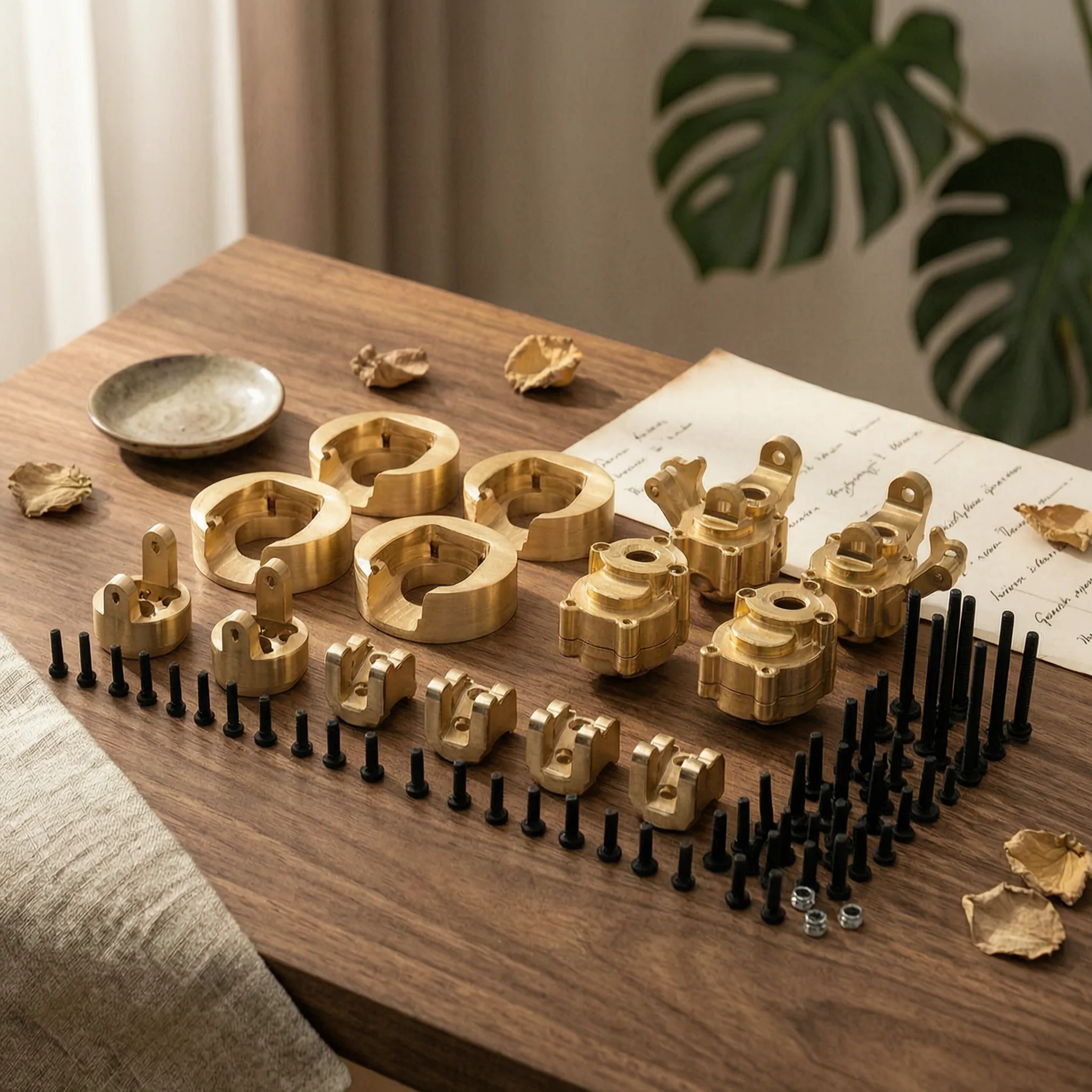Brass Upgrade Parts Precision-Machined RC Car Parts with Fasteners Brass Counterweights Heavy Duty Fastener Kit High-Strength