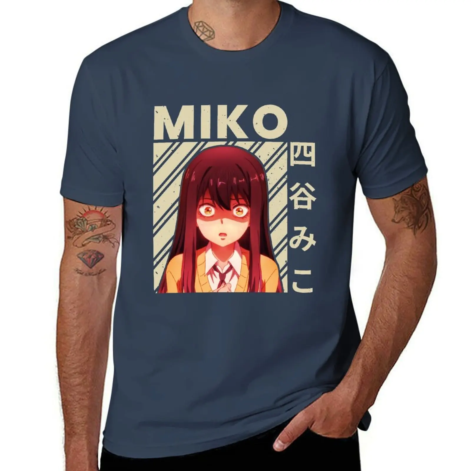 

Mieruko chan-miko yotsuya Vintage T-Shirt men t shirt cotton 100% printed t shirts for man T-Shirt