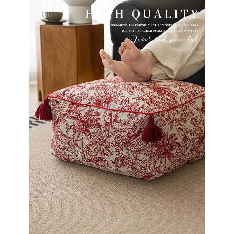 Neues chinesisches festliches rotes Sitzkissen, französisches Lazy Sofa, Tatami Futon, Drachenjahr Sitzkissen, quadratisches Neujahrskissen