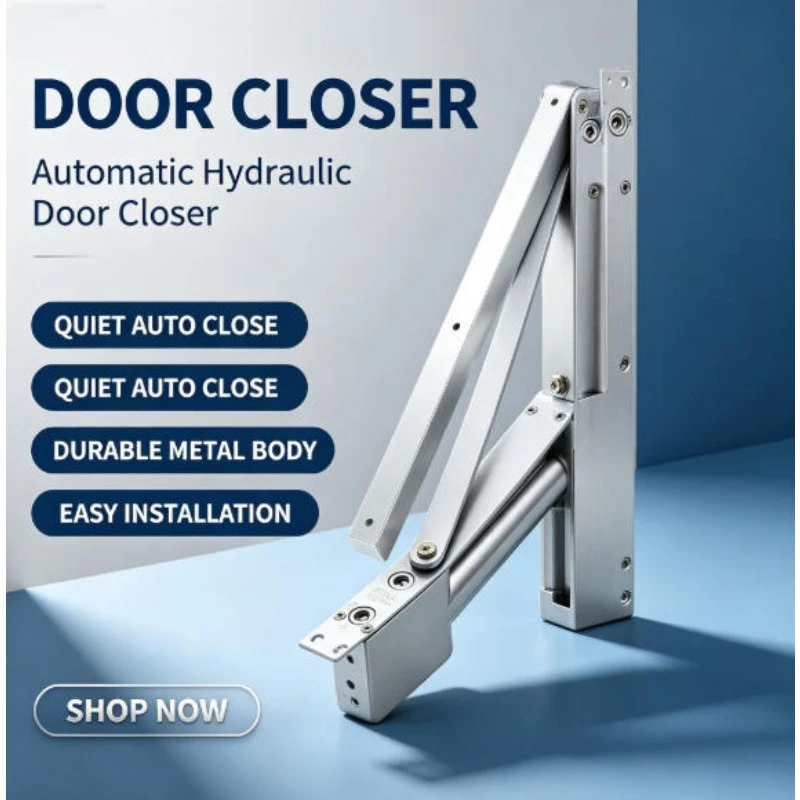 Home Improvement Hardware Square Aluminum Alloy Concealed Door Closer with Embedded Concealed Buffer Wooden Door Closer