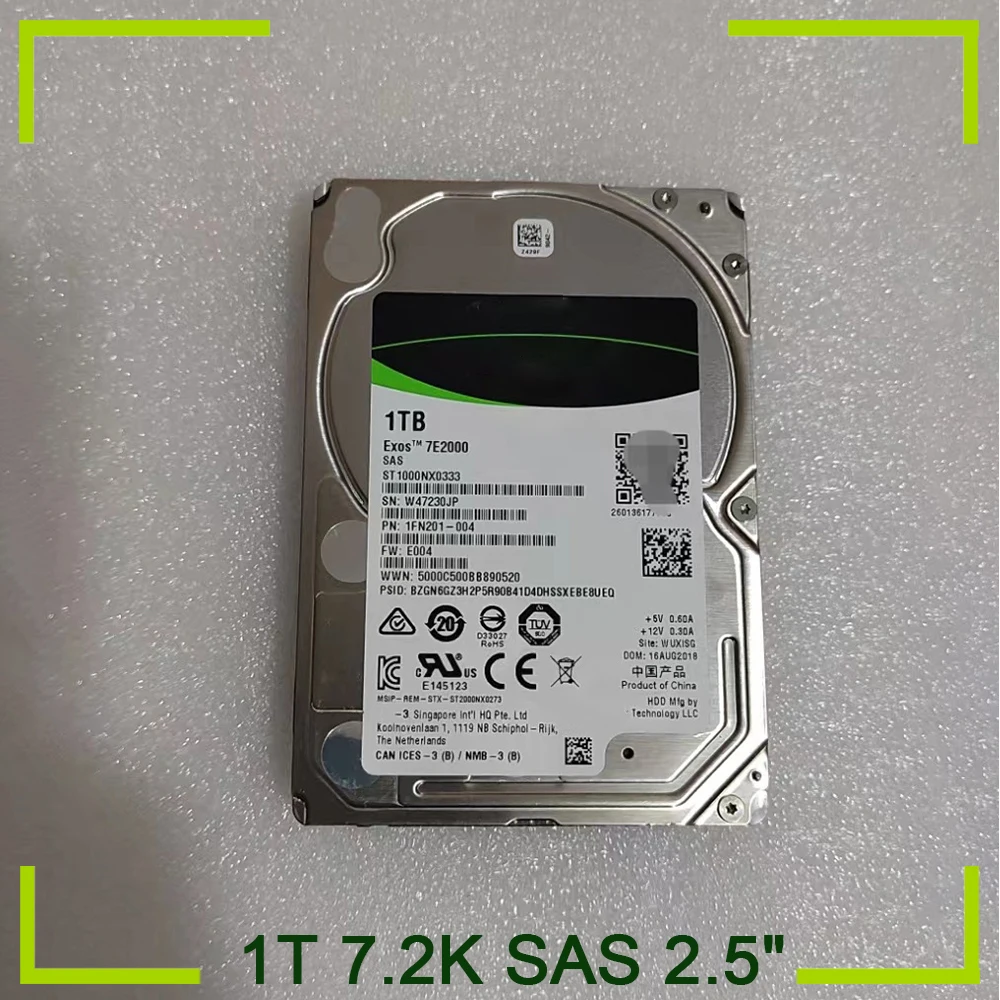 

Для серверного жесткого диска 1T 7,2K SAS 2,5 дюйма 12G жесткий диск ST1000NX0333