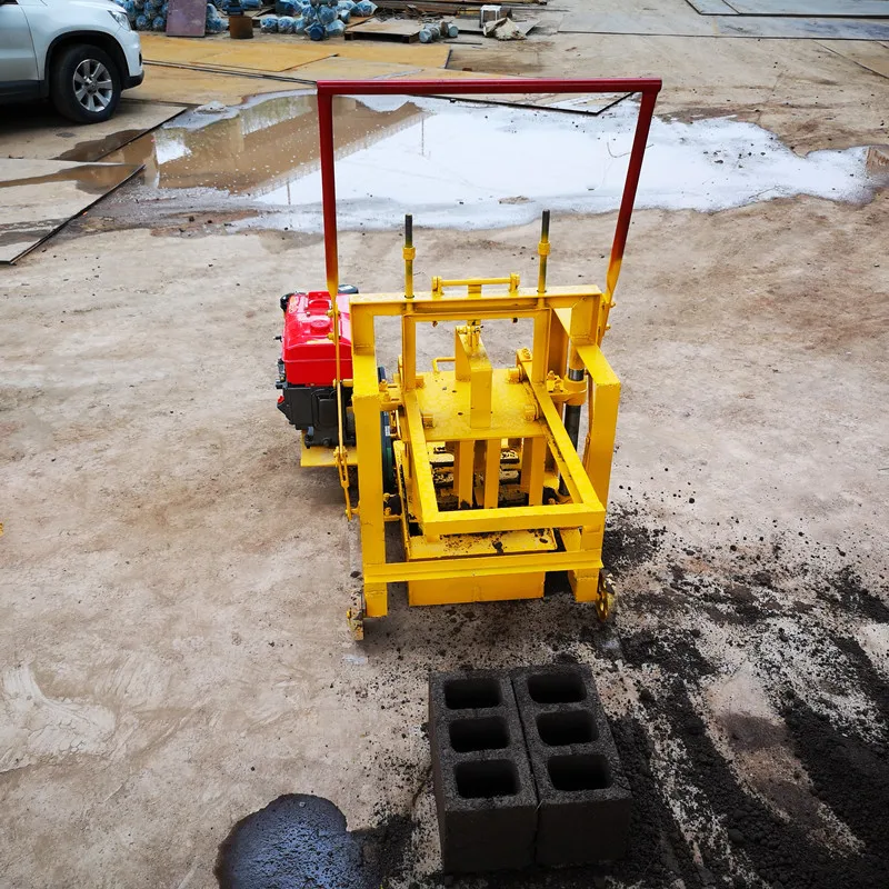 Small Direct Push One-Time Molding Brick Machine Porous Hollow Cement Block Molder With Motor For Concrete Raw Material