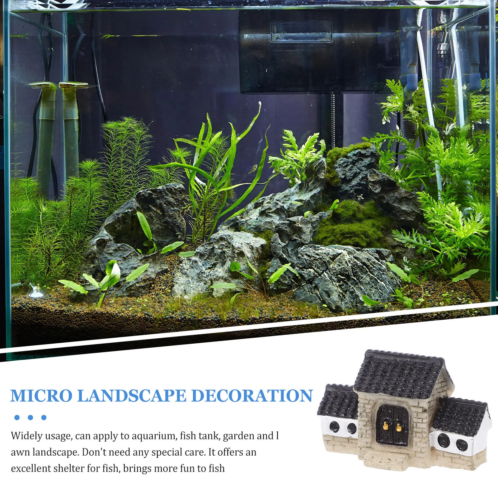 

Chinese Archway Ornament Resin Miniature House For Aquarium Fish Tank Decor Fairy Garden Micro Landscape Succulent Planter Home