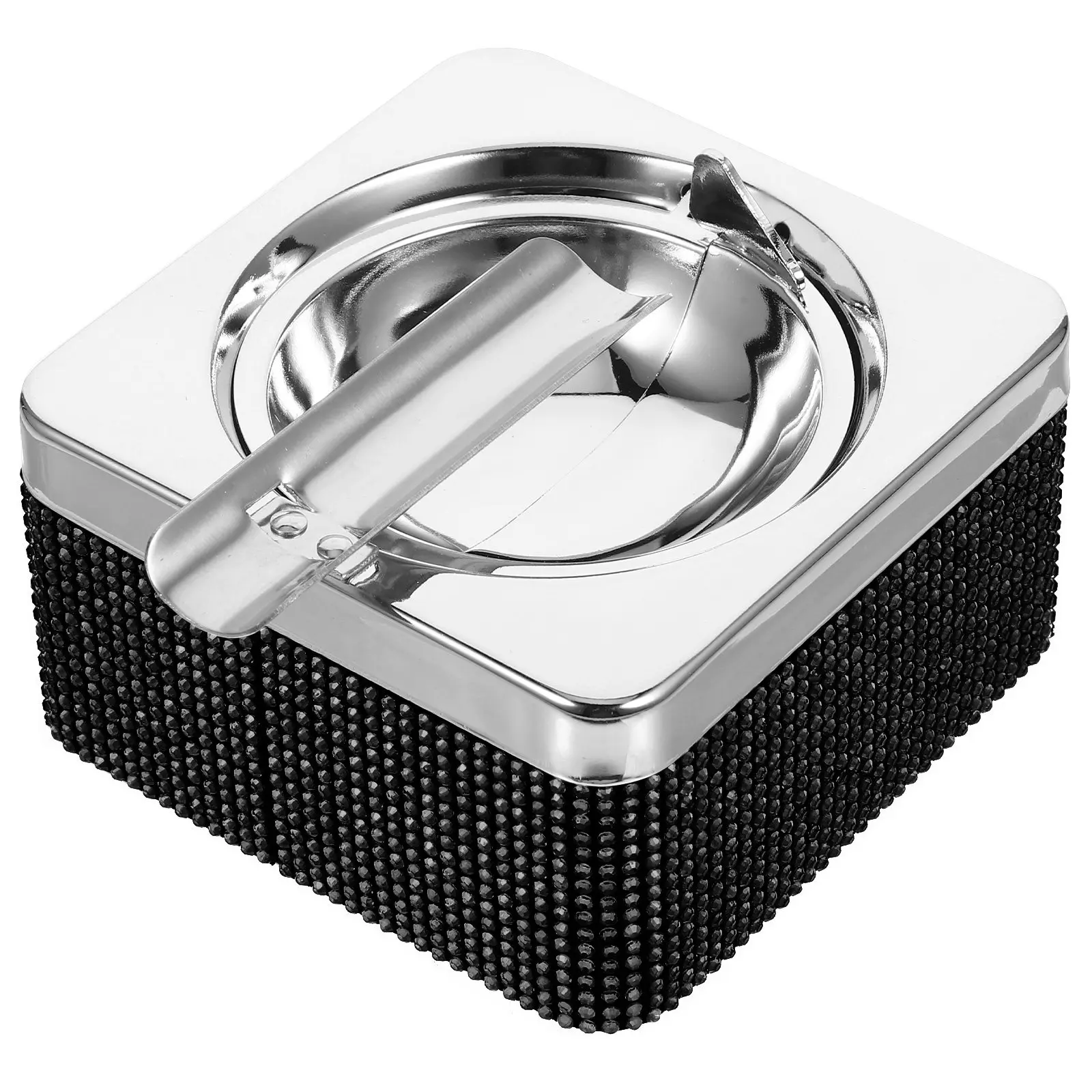 

Car Ashtray European Style Rhinestone Metal Portable Ashtray For Indoor Outdoor Automotive Use Large Capacity Anti-Slip