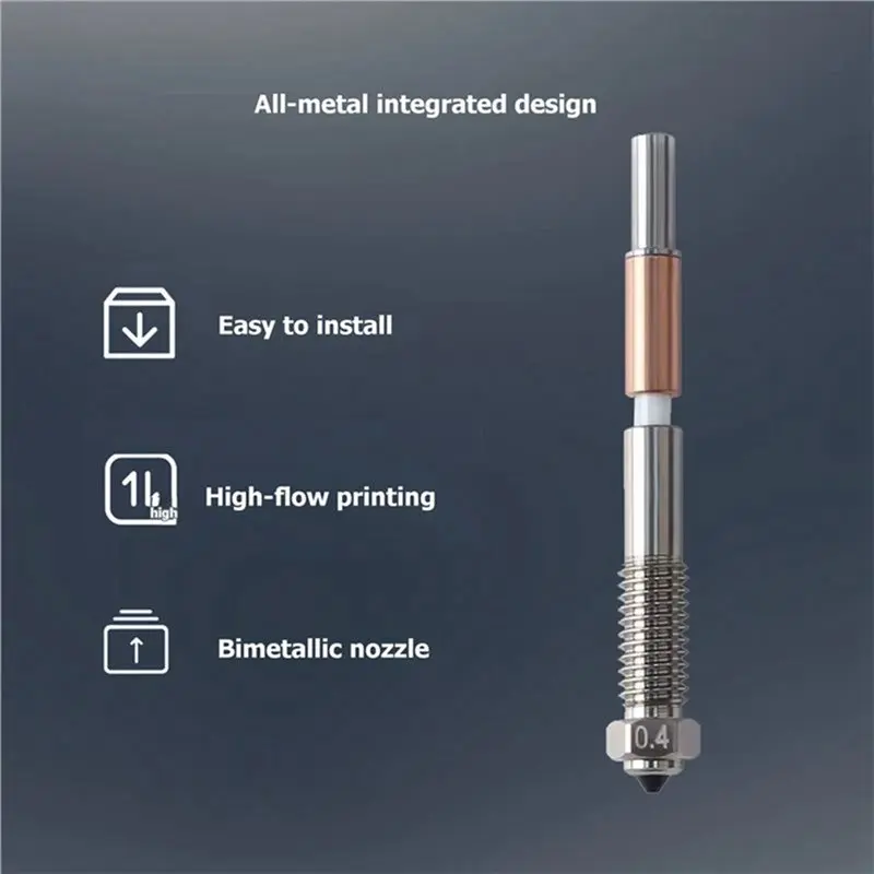 Nozzle Replacement Bimetal For QIDI Q2 Q2c 3D Printer, For PLA, PETG, ABS, ASA, PA-CF Filaments- 0.2/0.4/0.6/0.8Mm User-Friendly