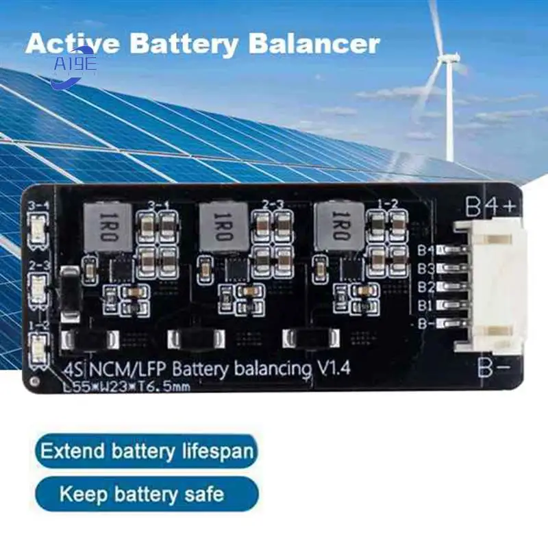 

A19E-BMS 4S Плата активного балансира 1,2A Lifepo4 Литий-литиевая батарея Эквалайзер передачи энергии Модуль индуктивной версии