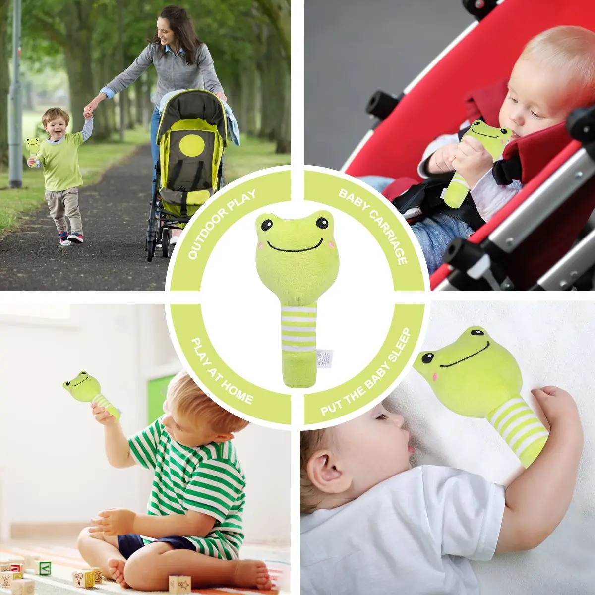 

Soft Animal Design Baby Handbell Stick Sound Hanging For Infant Soothing Entertainment