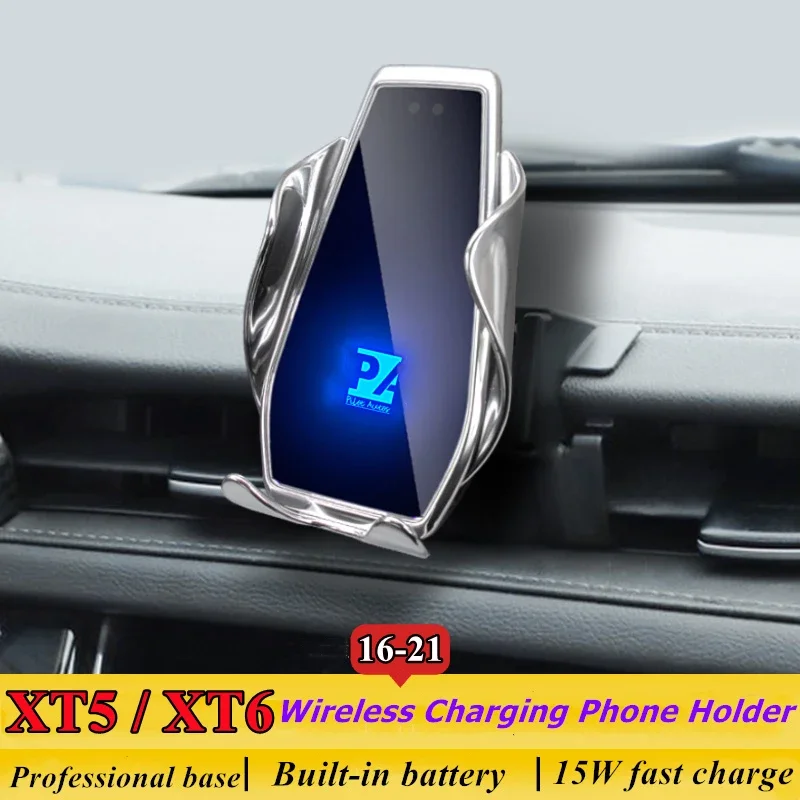 

2018-2021 For Cadillac XT5 XT6 Phone Holder Wireless Charger Car Mobile Phones Mount Navigation Bracket GPS Support 360 Rotating