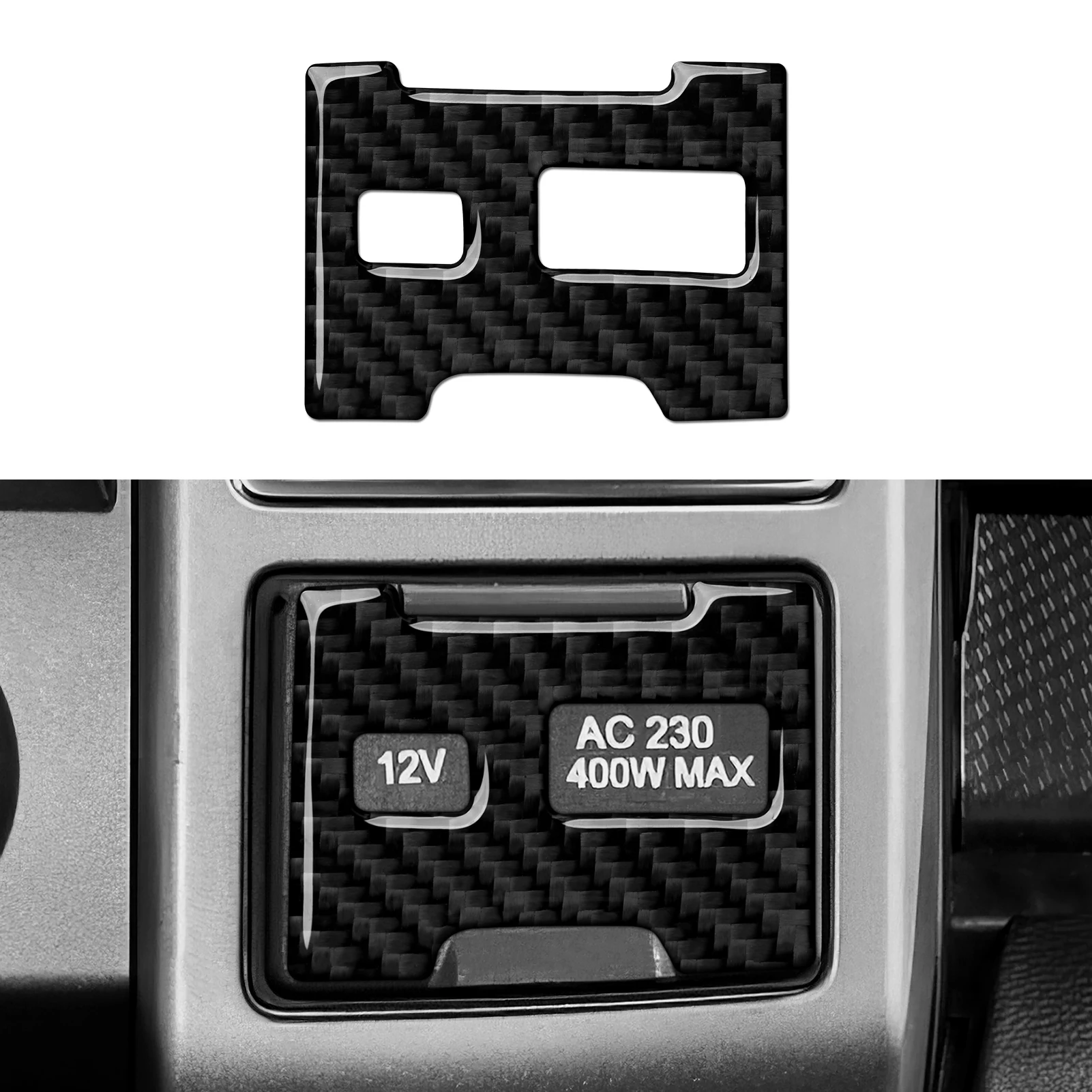 Car Center Console 12V Display Panel. For Ford F-150 250 350 450 550 (2015-2022) Accessories Soft Carbon Fiber Interior Sticker.