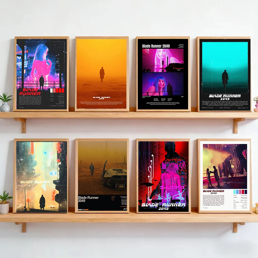 B-Blade Runner Classic Movie Poster Sci-Fi Canvas Wall Art Canvas Painting Print Mural  for Home Decor Film Fan Gift