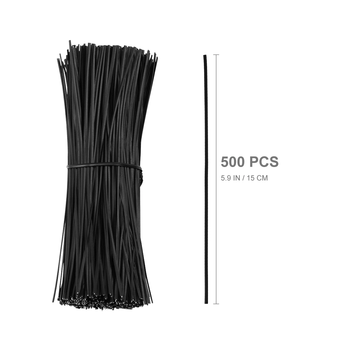 

500Pcs Plastic Coated Iron Wire Ties Cable Wrap Organizer Ties Black Industrial Zip Ties Wire Management Holiday Presents