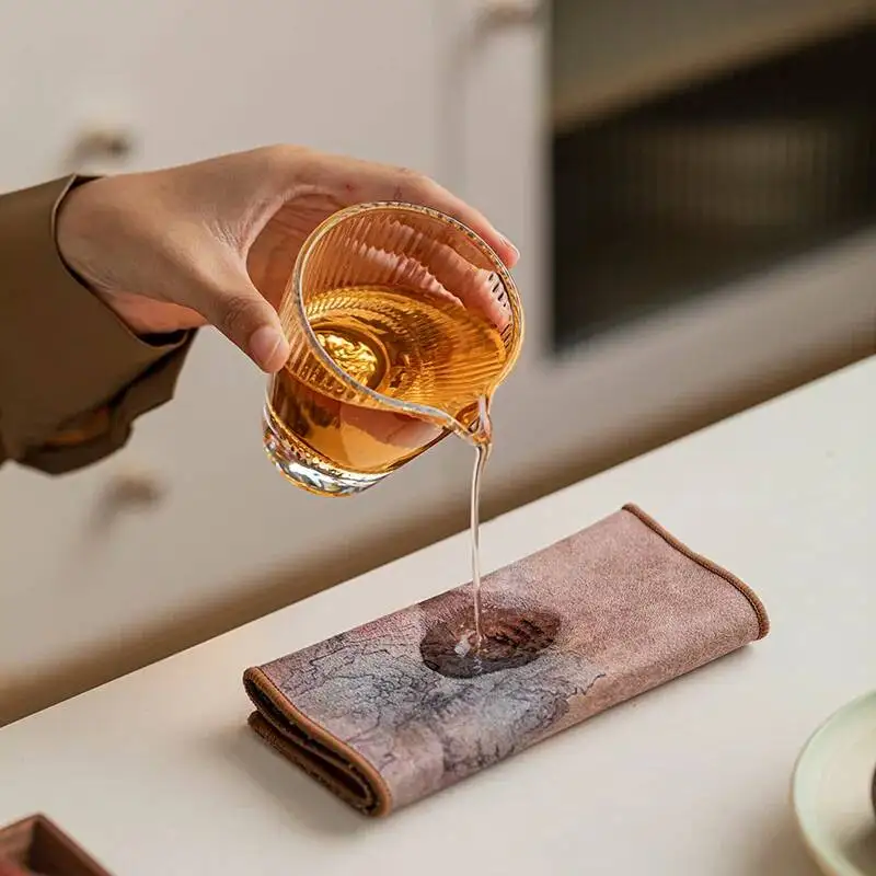 Tea Towel Thickened Towel Cleaning Cloth Tea Mat Tea Cloth  Kung Fu Tea Mat Table Accessories
