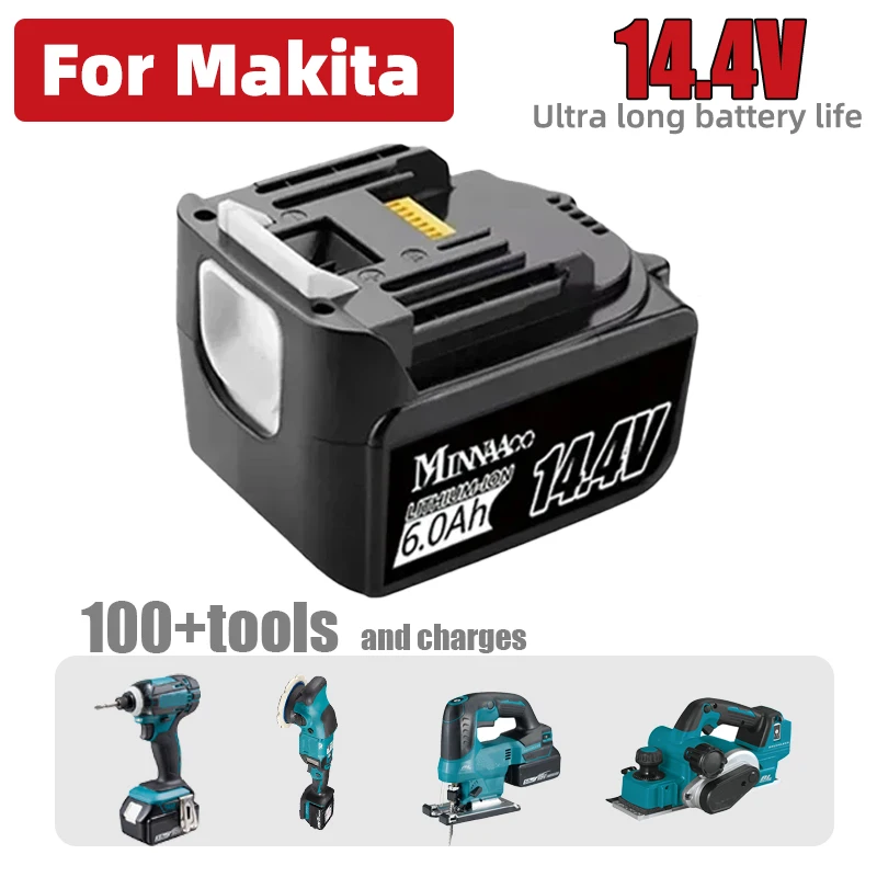 New Compatible 14.4V 4Ah‑6Ah Lithium Battery For Makita Electric Power Tools ,10‑Cell Imported Cells