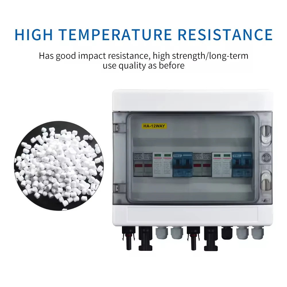 DHLX-PV1/1 พลังงานแสงอาทิตย์ PV Combiner กล่องป้องกันฟ้าผ่า 1 อินพุต 1 Out DC500V ฟิวส์ MCB SPD HT กล่องกันน้ํา IP65