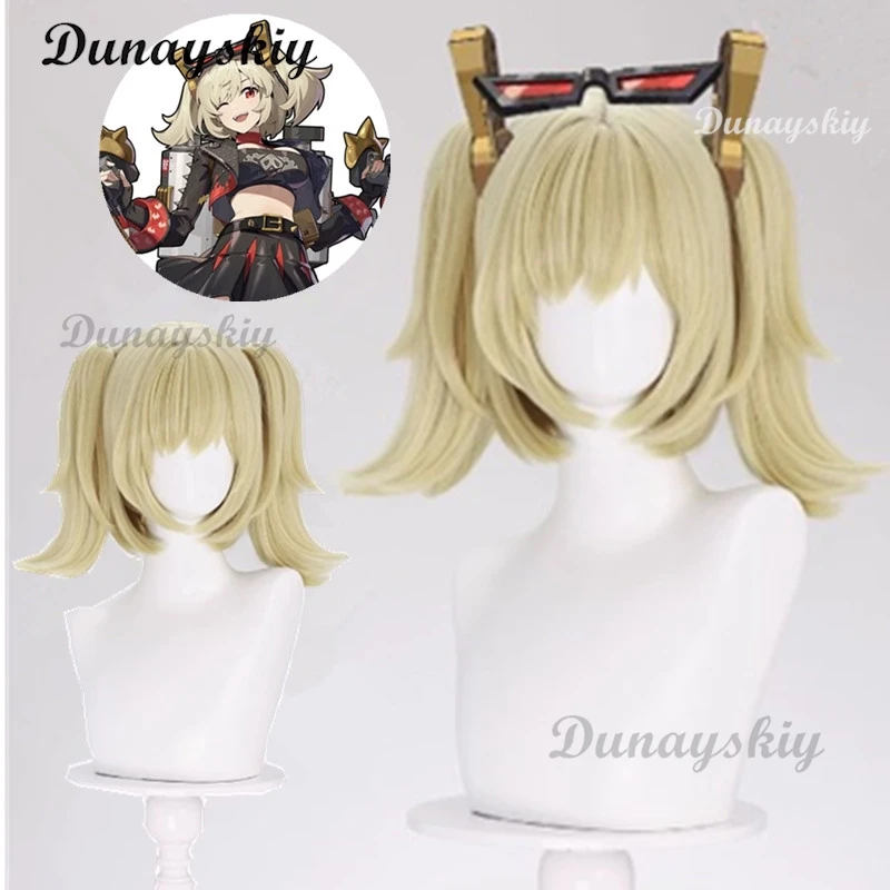 Burnice Whita Cosplay Wig Zenless Zone Zero Sons of Calydon Double Ponytail Hair Heat-resistant Fiber Hair Free Net Halloween