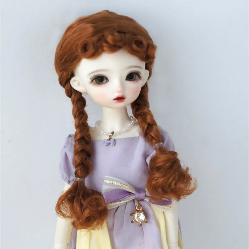 

JD723 OB11 1/8 1/6 1/4 Double Thick Braid Pony Curls Synthetic Mohair BJD Wigs YOSD MSD Lati Yellow Doll Accessories