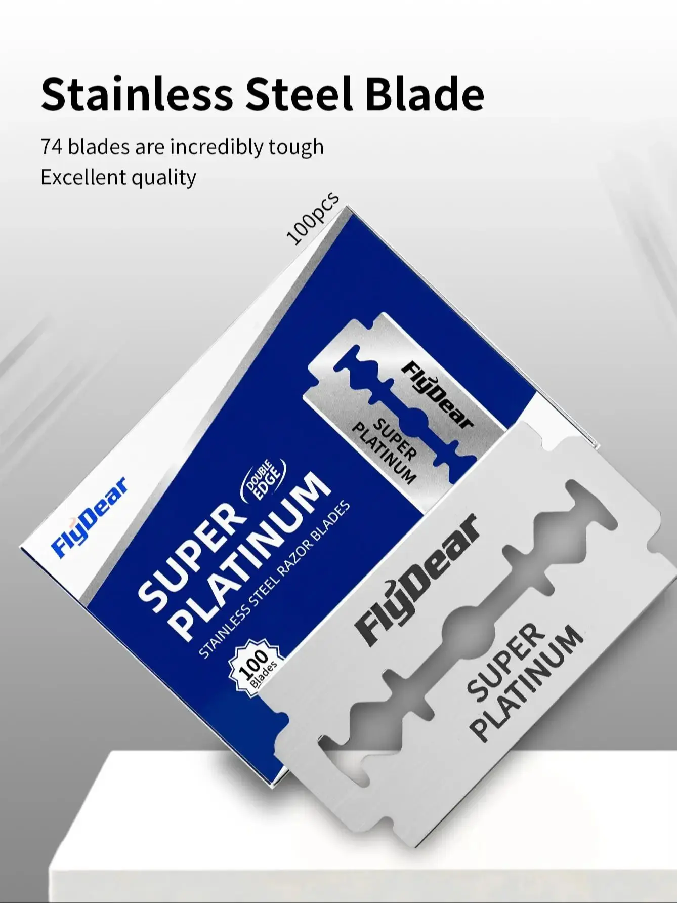 شفرات حلاقة مزدوجة الجوانب من الفولاذ المقاوم للصدأ، شفرات حلاقة يدوية قديمة الطراز لتصفيف الشعر والحلاقة