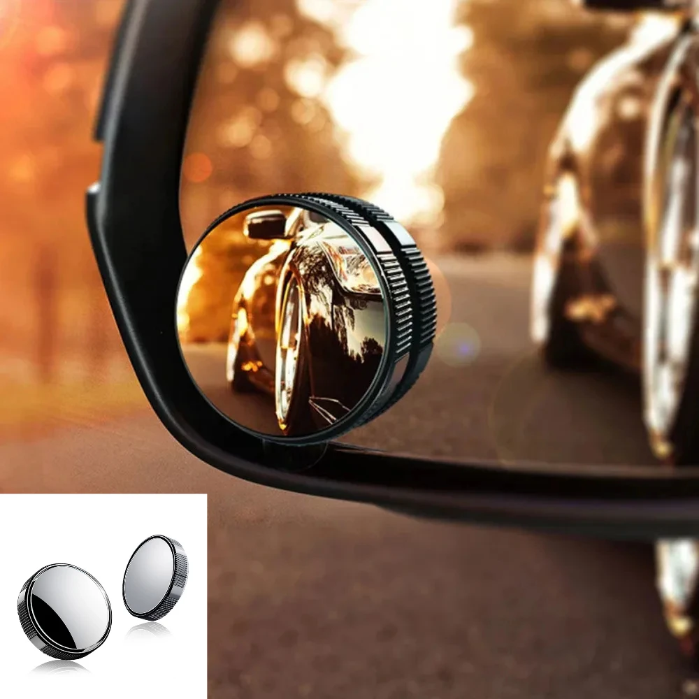 

2pcs Car 360 Degree Wide Angle Suction Cup Convex Blind Spot Mirror High Definition Adjustable Rearview Auxiliary Round Mirror