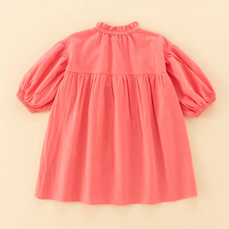 Baby girl dress toddler cotton linen girl dress child clothing long sleeve pullover dress