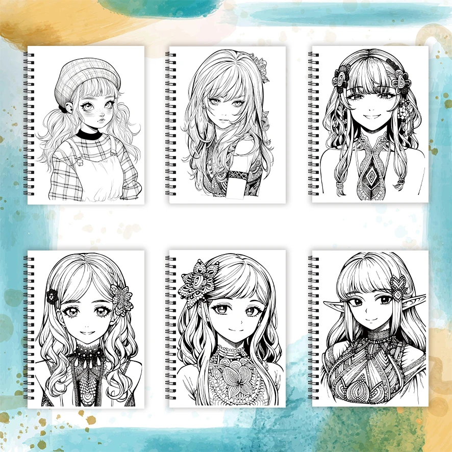 Beautiful Lady Adult Coloring Book - 8.3x 11.2 Inch 32 Page Coloring Book - Helps Reduce Stress and Ease Emotions