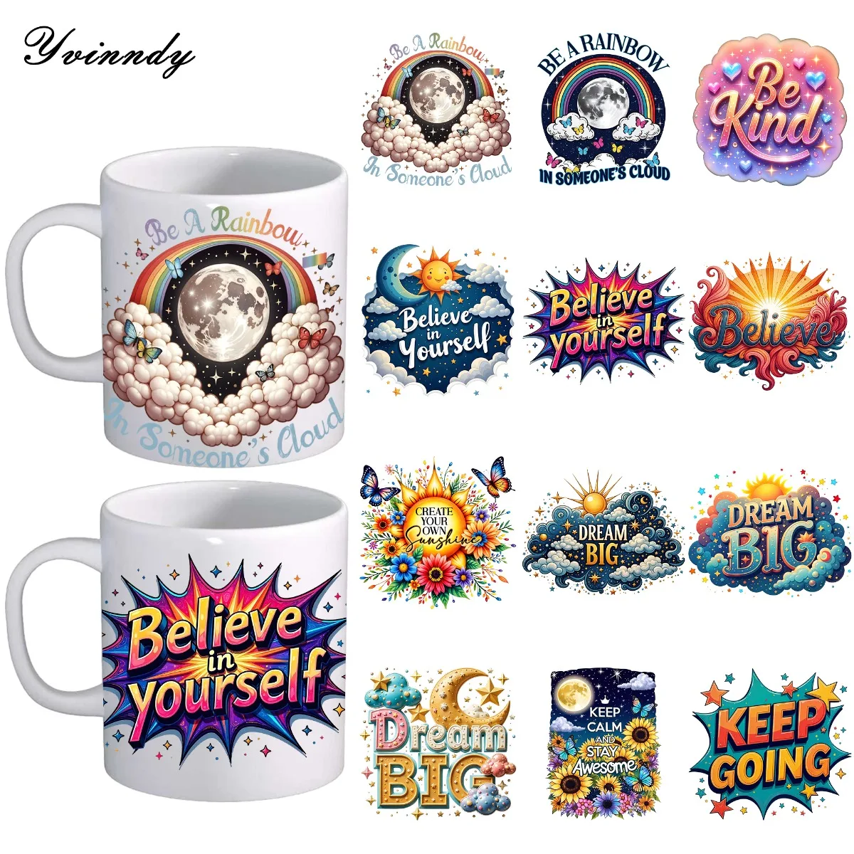 

12Pcs/Set Magical Mother's Day DIY Glass Jar Packaging Stickers UV DTF Paper Is Suitable For Decorating Cups Stickers