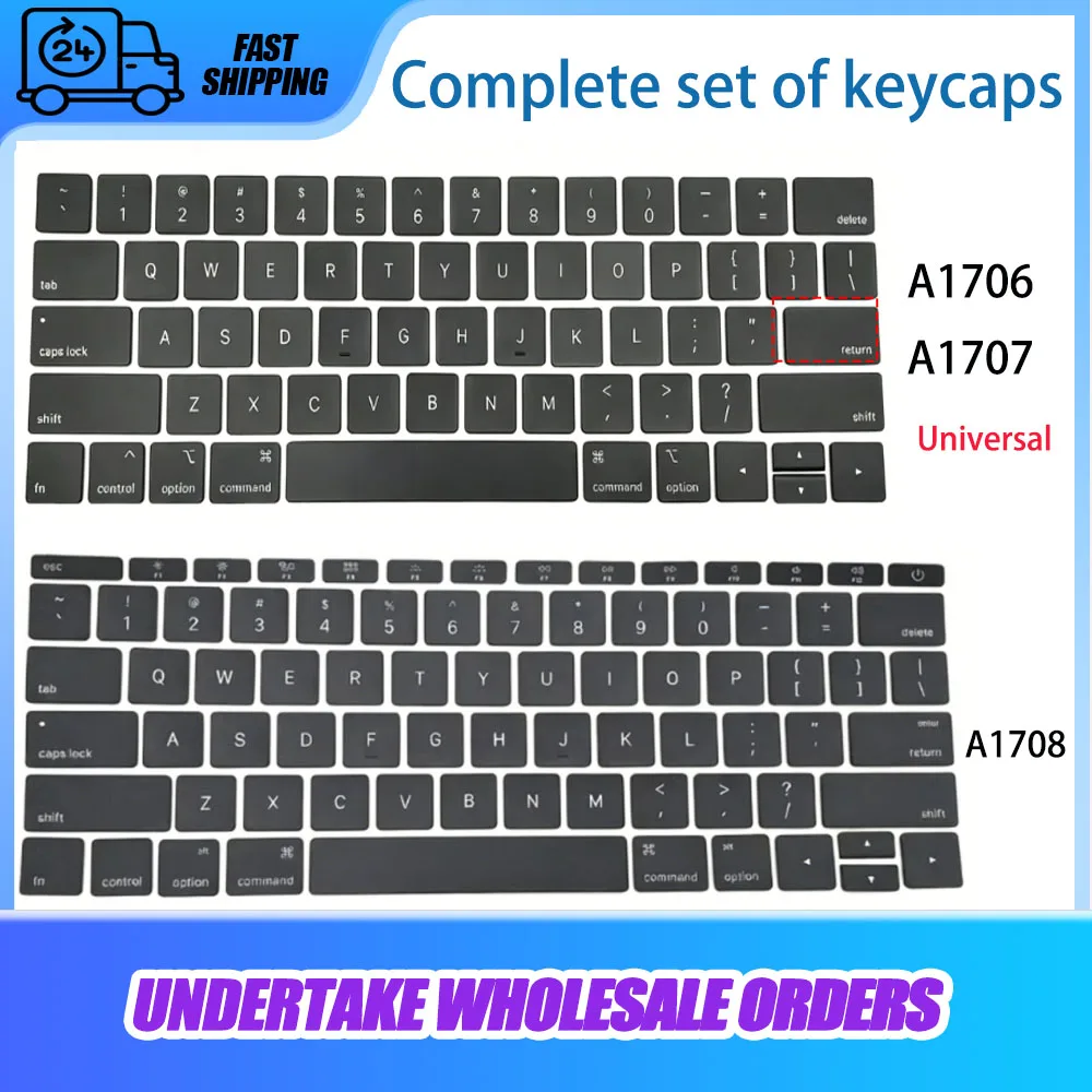 A1706 A1707 A1708 New Replacement Keycaps US UK ES French Denmark Key Cap for Macbook Pro Retina 13' 15' Laptop Keycaps