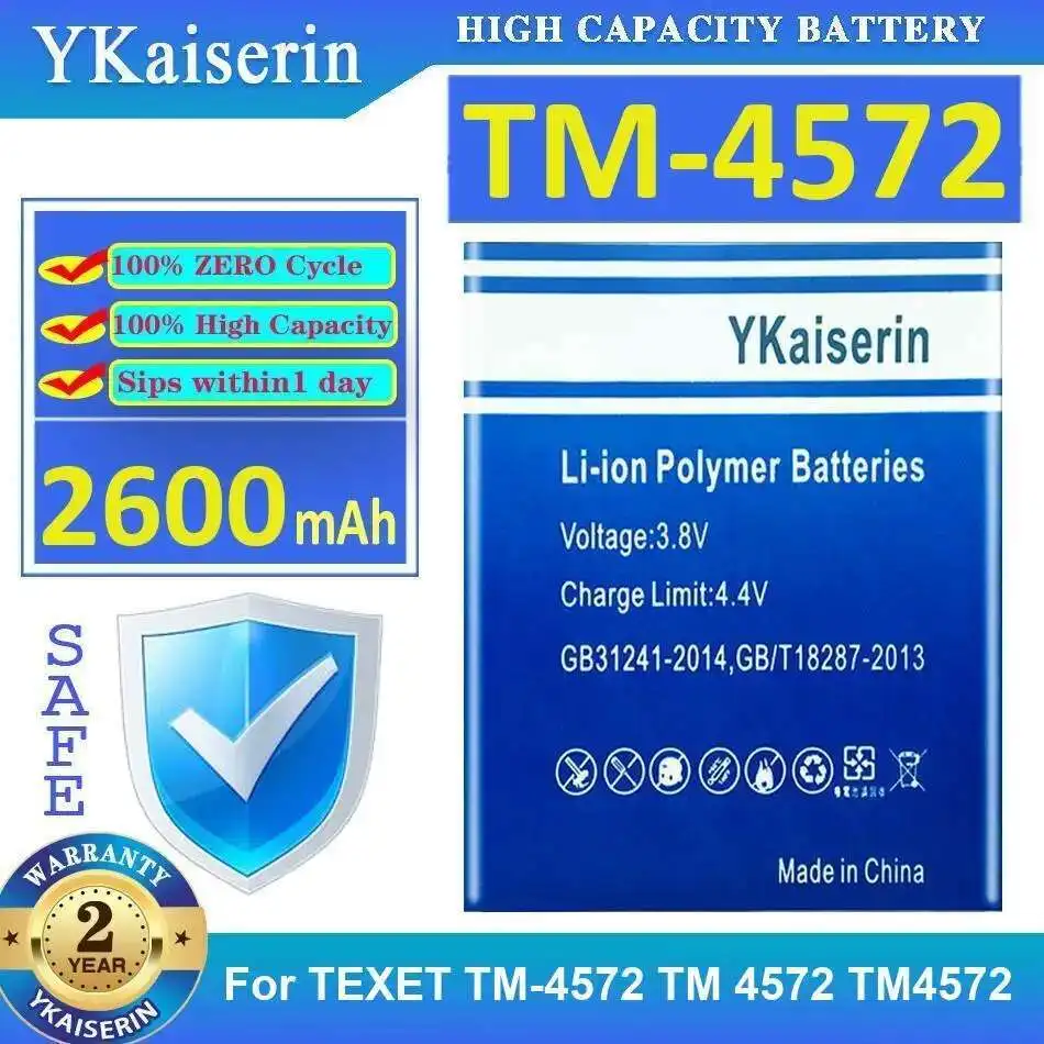 

Lightweight For Texet TM-4572 TM 4572 TM4572 Reliable Power 2600Mah Mobile Phone Battery