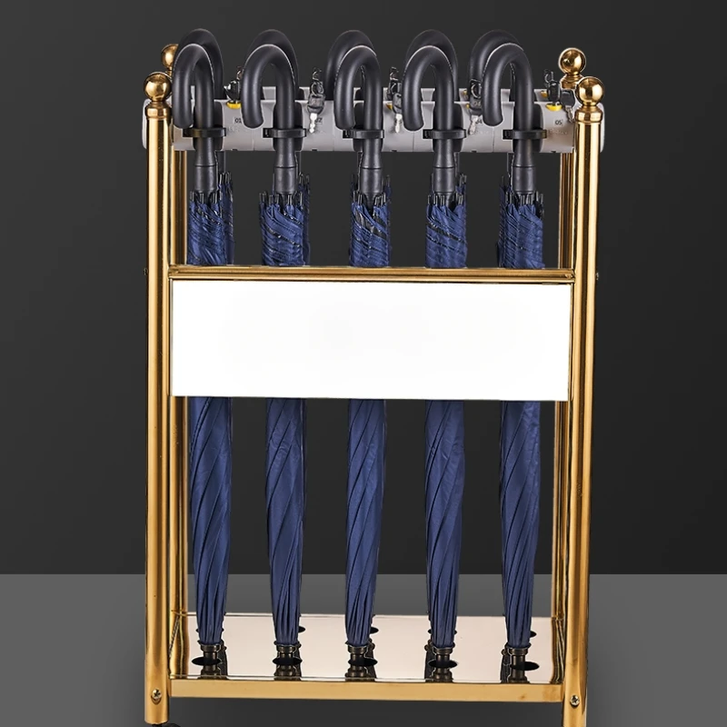 Commercial mobile umbrella stand with lock, hotel office building, bank lobby, convenient entry