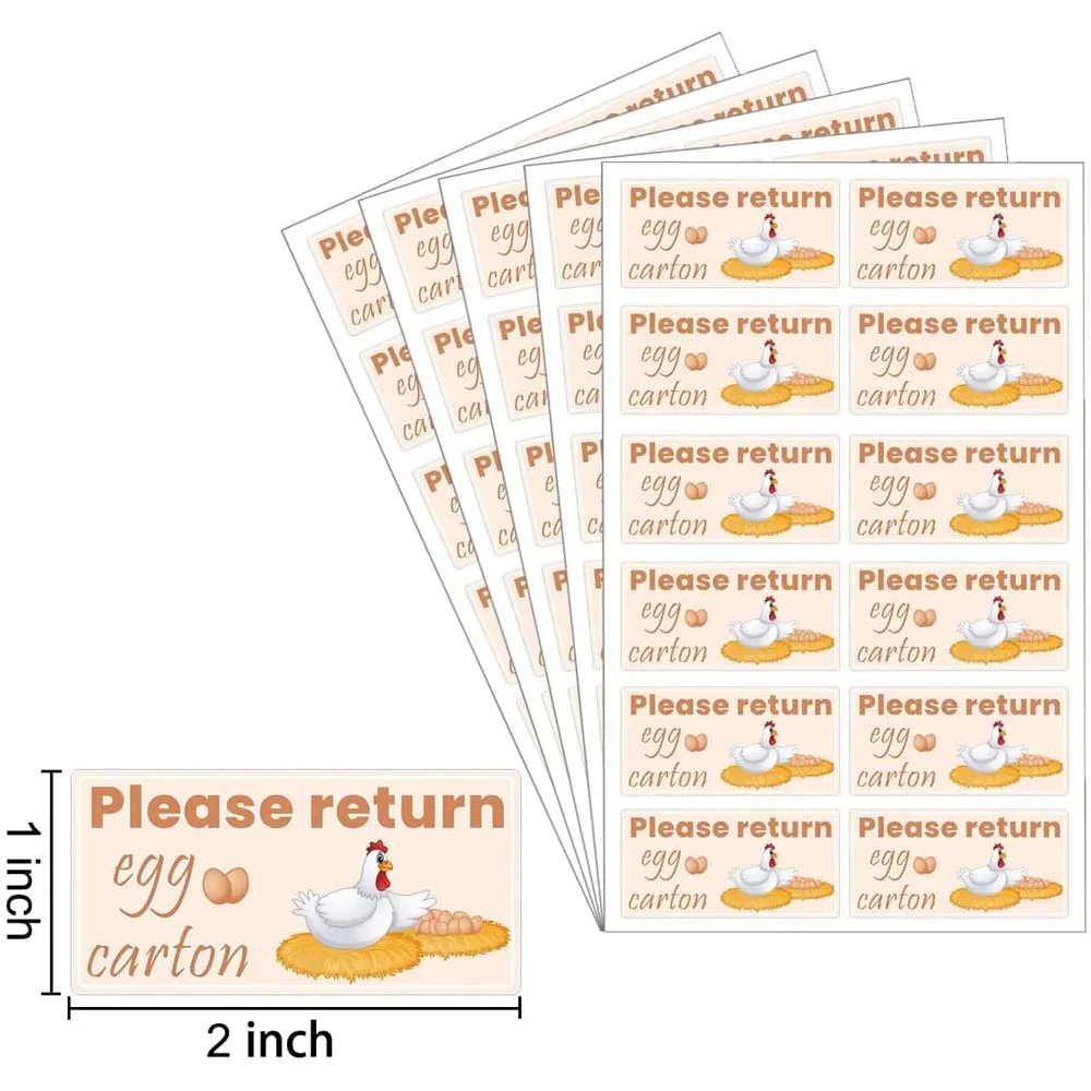 Please Return Egg Carton Tags Stickers 1x2inch Chicken Duck Quail Egg Packaging Labels for Organizing, Identifying, Stock Manage