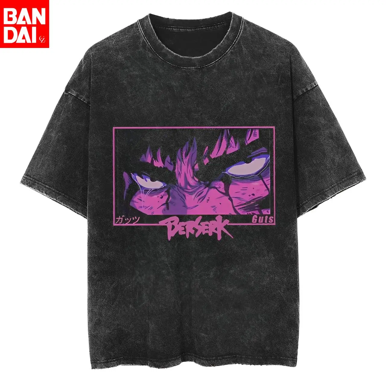 Berserk Guts Schwarzer Schwertkämpfer Anime T-Shirt Herren Retro Gewaschenes Schwarzes Streetwear Lässiges Baumwoll-Oberteil Sommer 2026