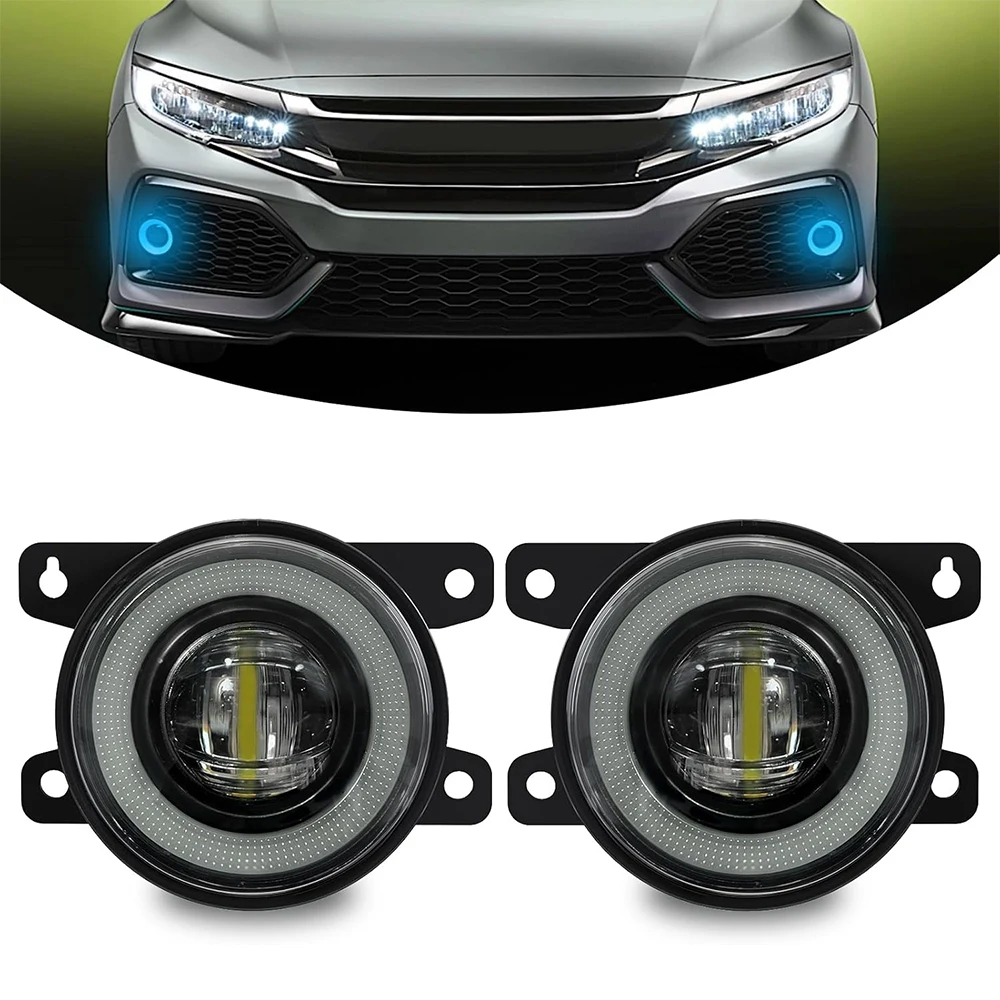 

LED Fog Lights for Honda Civic 2016-2021 Blue Daytime Running Light for 2014-2021 JAZZ Driving Fog Lamp for Acura RDX ILX TL TSX