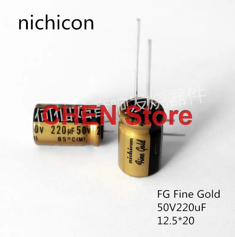 

10PCS/lot original NICHICON FG 220UF 50V 12.5X20MM 85C fine gold audio electrolytic capacitor 50V220UF free shipping