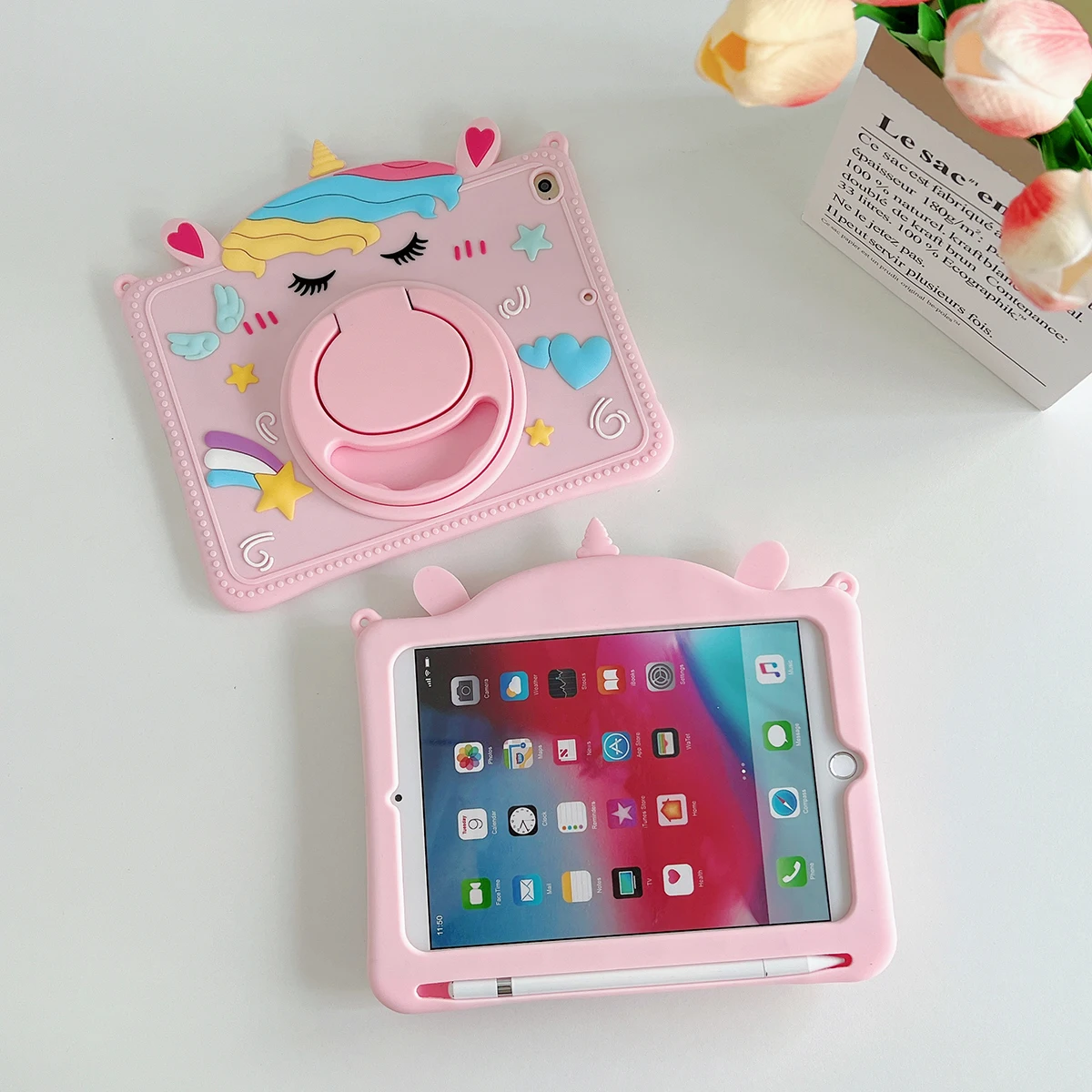 Hülle für Samsung Galaxy Tab A9 Plus 11 Zoll, A9 8,7 Zoll, A8 10,5 Zoll, S6 Lite 10,4 Zoll, A7 Lite T220, T500, T510, T290, Kinder-Cartoon-Tablet-Ständerhülle