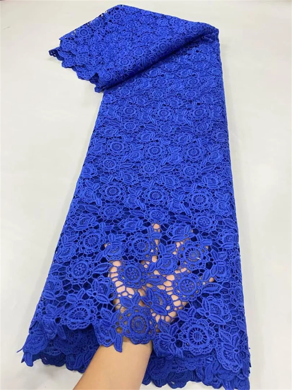 

Африканская нигерийская кружевная ткань с вышивкой, хлопок, для шитья, ткань, расчет метров, ткань, водорастворимая, вечерние платья, тюль, 5 ярдов