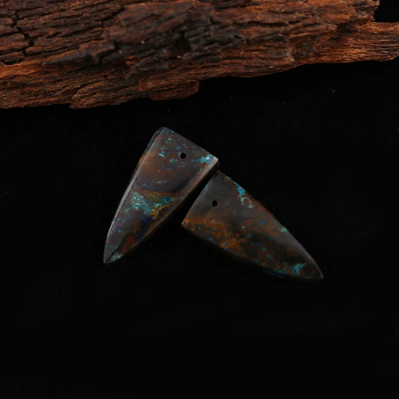 AAA+Artisan-Crafted Chrysocolla Earring Beads, Handmade Natural stones beads, Polished Stones for jewelry Making Supplies