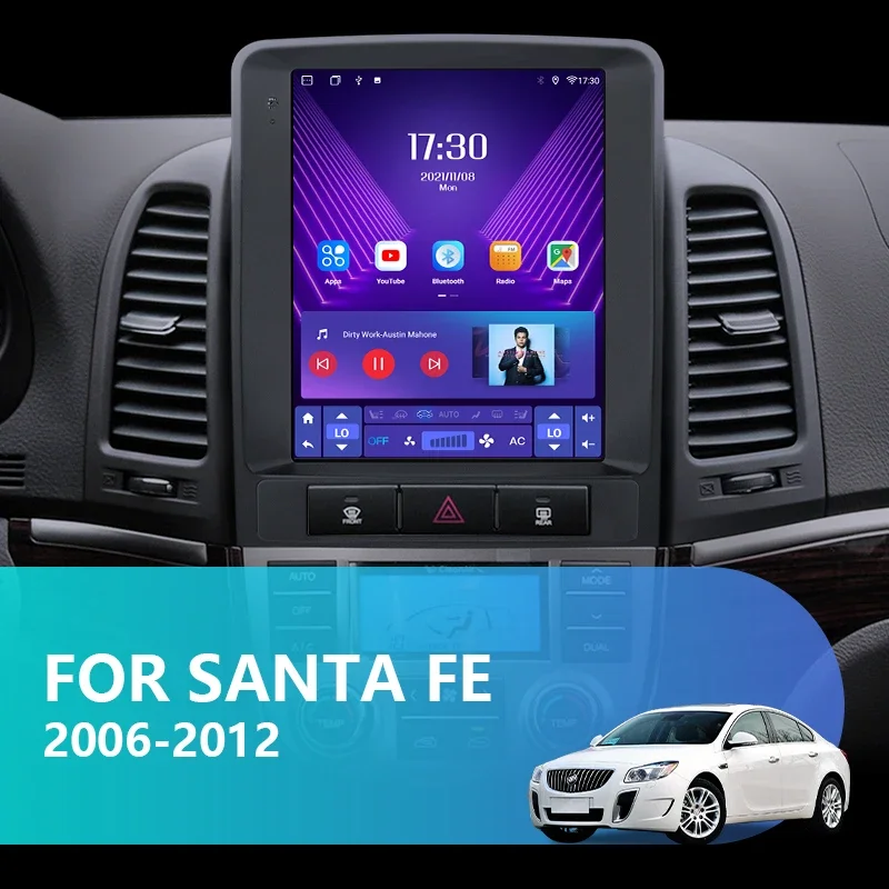 Radio samochodowe 2 Din Android 12 Multimedialny odtwarzacz wideo do Hyundai Santa Fe 2 2006-2012 Nawigacja GPS Carplay Auto Stereo RDS DSP