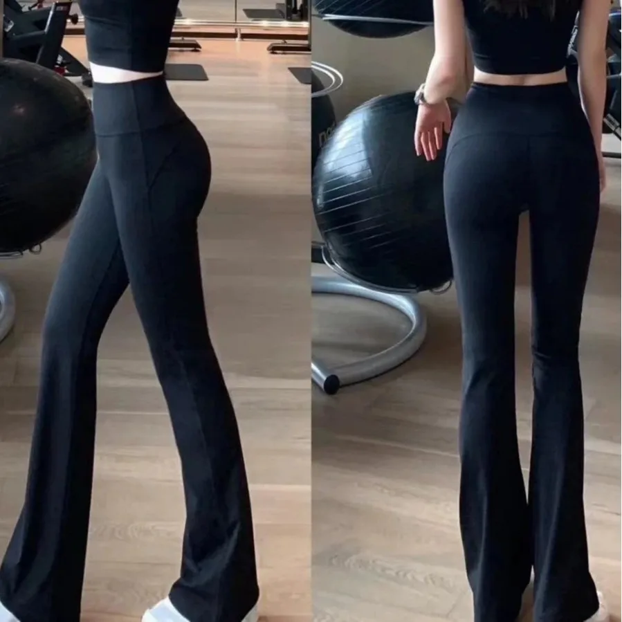 2026 Spring New Flared Leg Yoga Pants Butt Lifting Pilates Slimming Bare Feeling Workout Pants