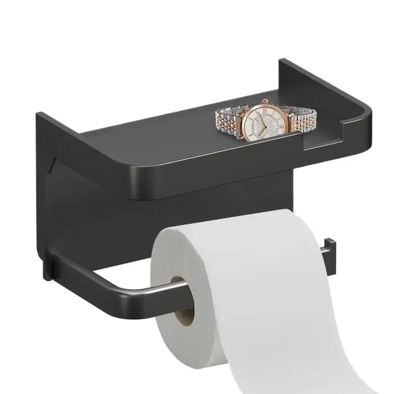 Toilet Paper Wall Holder Bathroom Paper Towel Holder Adhesive Tissue Roll Holder No Drilling Paper Towel Rack For Bathroom