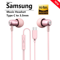 Type C 3.5mm In Ear Music Wired Earphones For Samsung Galaxy S25 S24 S23 S22 Xiaomi iPhone 15 16 Huawei With Mic Sleep Headphone
