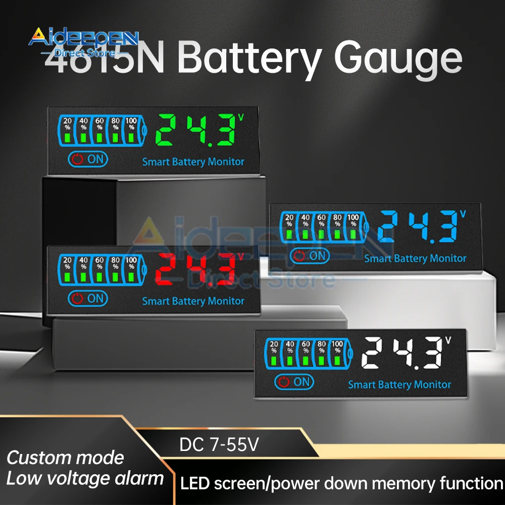 3-14S DC 7V-40V 7V-55V Lithium Battery Capacity Indicator Module LED Display Electric Vehicle Power Tester Li-ion