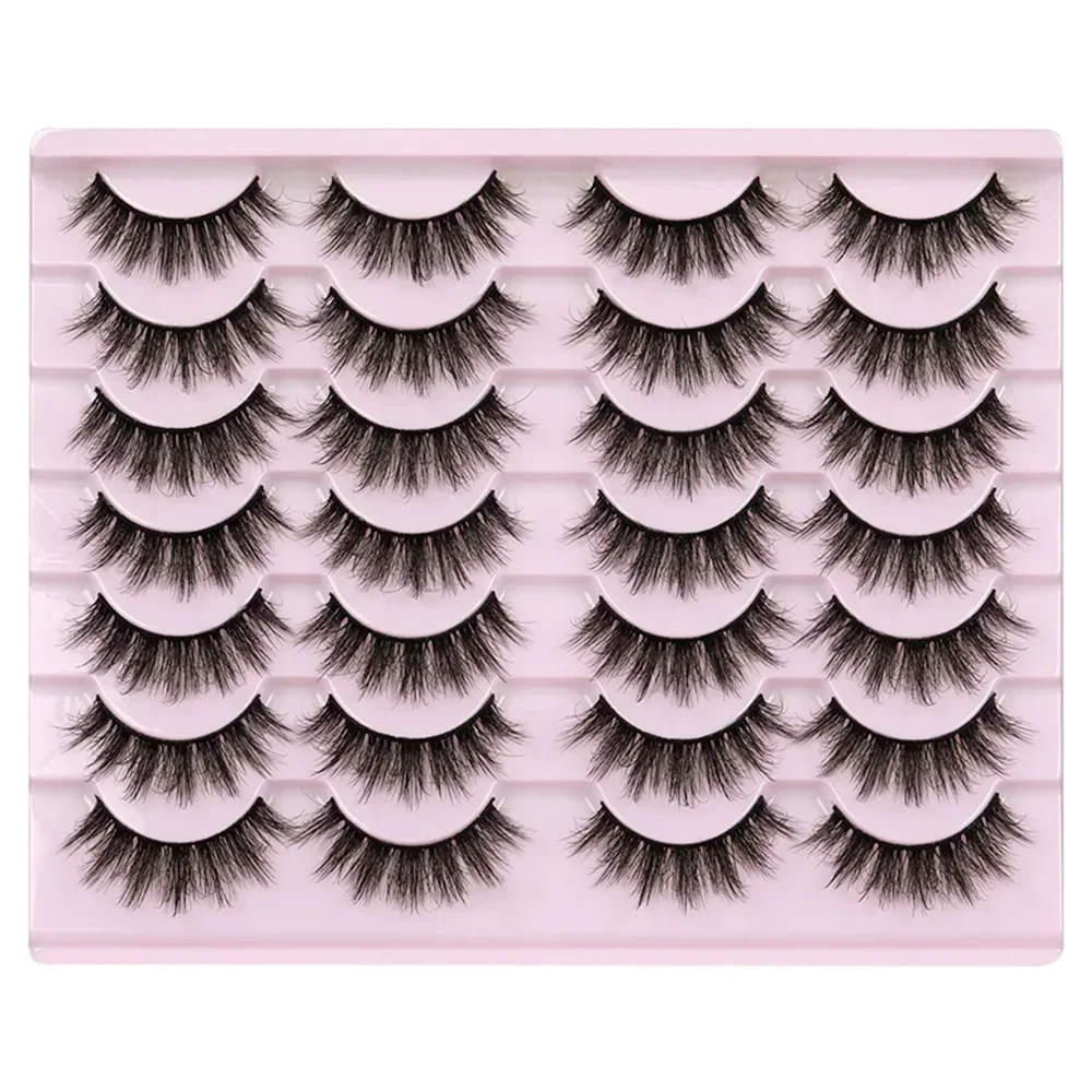 رموش منفوشة من المنك الصناعي ثلاثي الأبعاد ، رموش ناعمة ، سميكة بالكامل ، مثيرة ، مكياج مزيف ، 14 زوجًا #6