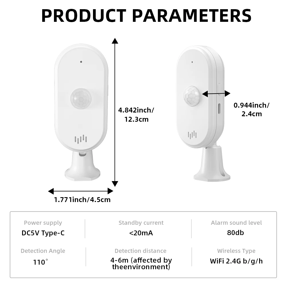Tuya WiFi PIR-bewegingssensor Menselijk lichaam detecteert sensor Smart Life Infrarood PIR-sensor voor thuisbeveiliging