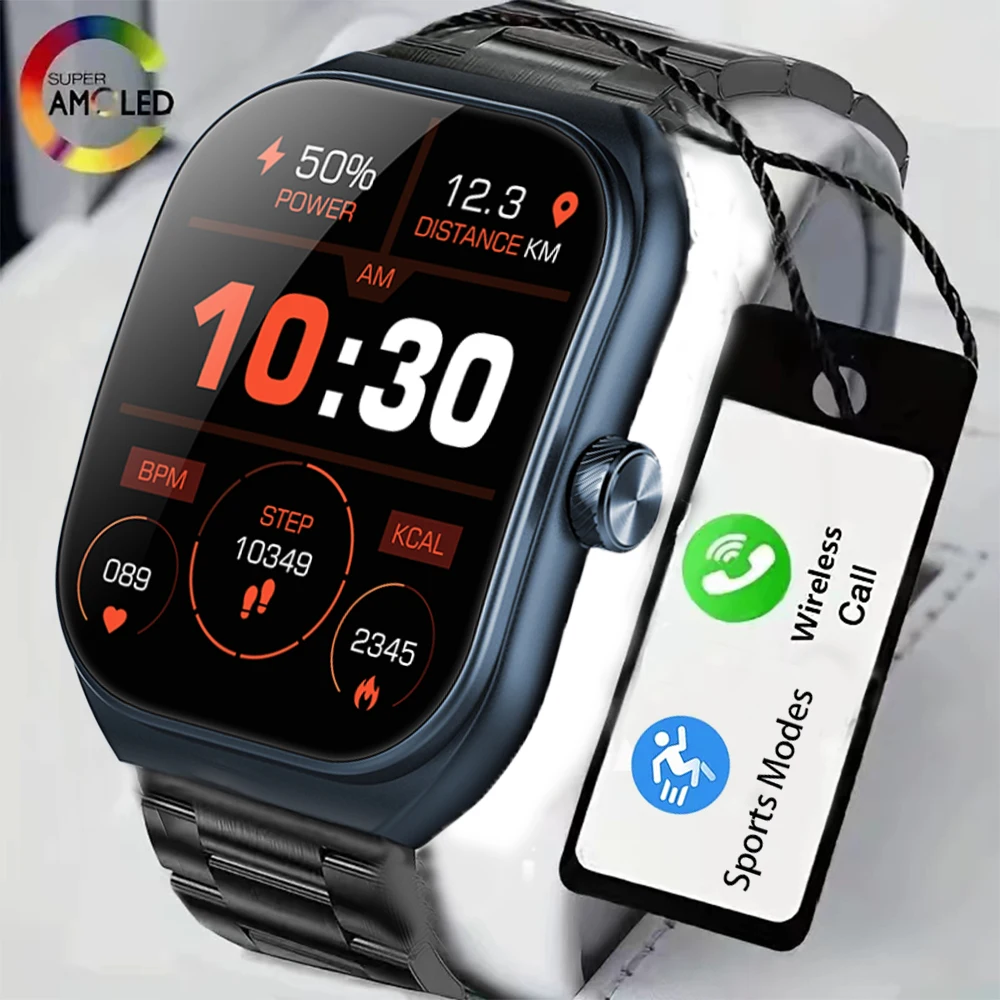 2.01' Men's Smart Watch BT Call Music Playback Smartwatch Waterproof Fitness Women's Sports WatchSuitable For Android IOS 2024