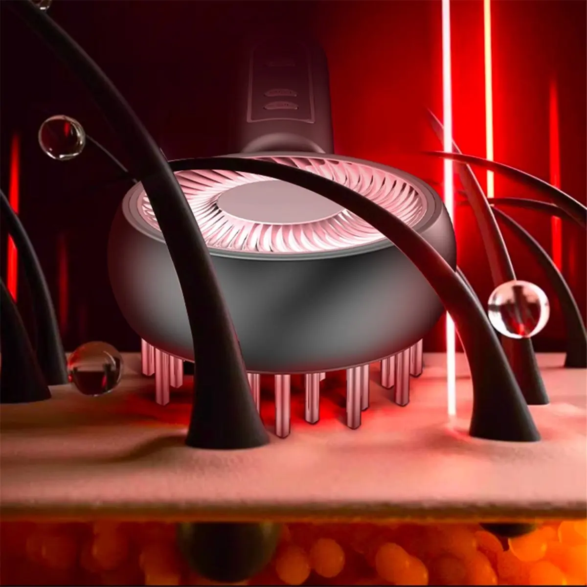 AC1658★♠◐Electric Massage Comb, Vibration Hair Massage Scalp Brush, Promote Hair Growth Multifunctional Red Light Nourish Scalp